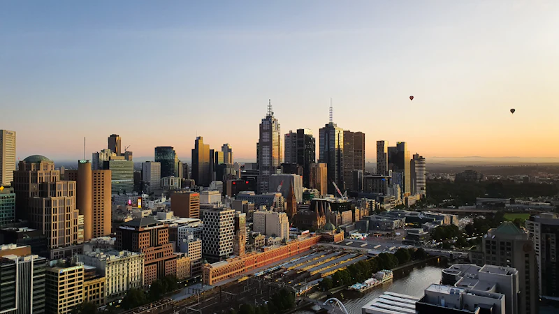 The Melbourne skyline in daylight